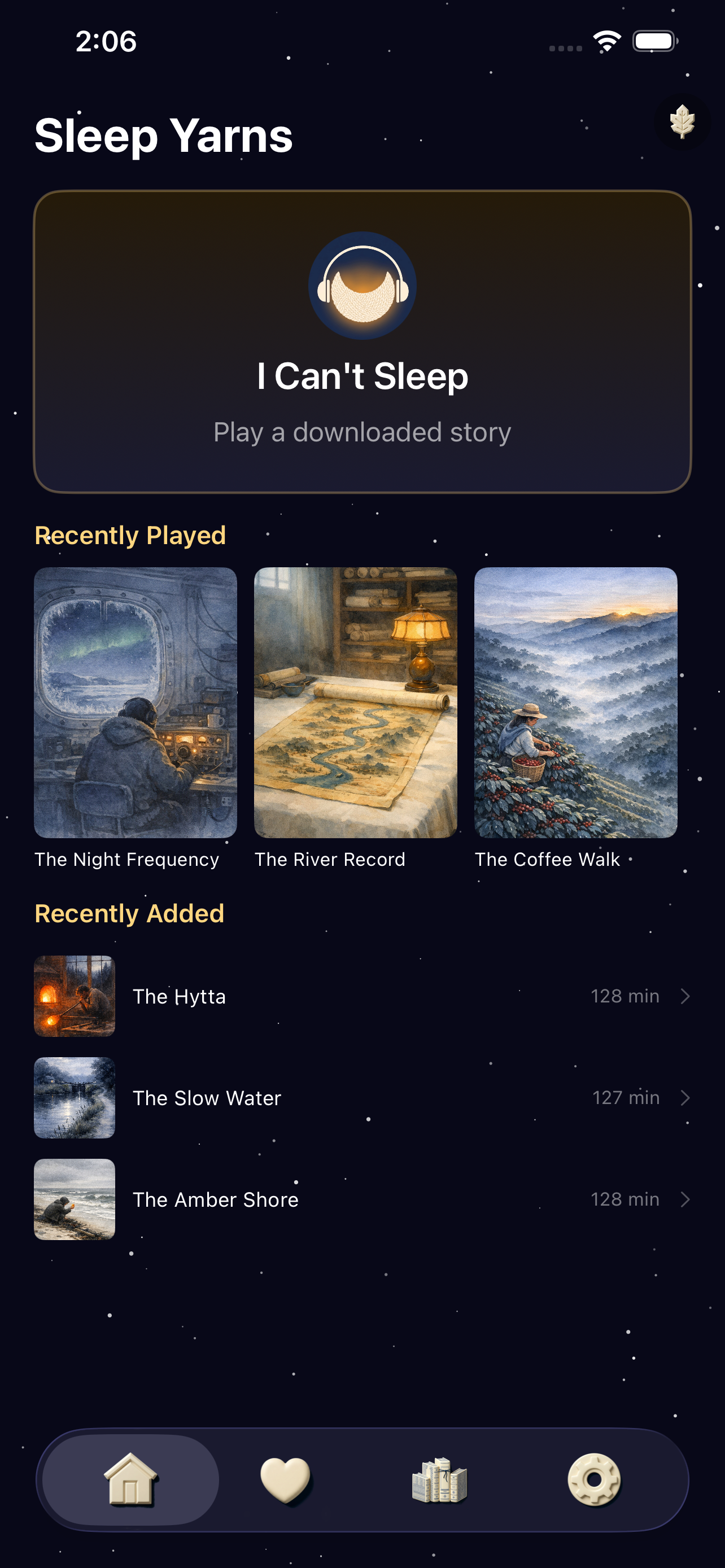 Home screen — now playing